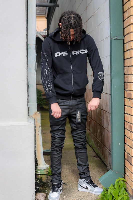 Die rich black hoodie